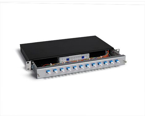KEV 1HE Aluminium, 24 x LCPC, 9/125µm (12xLCPC duplex)