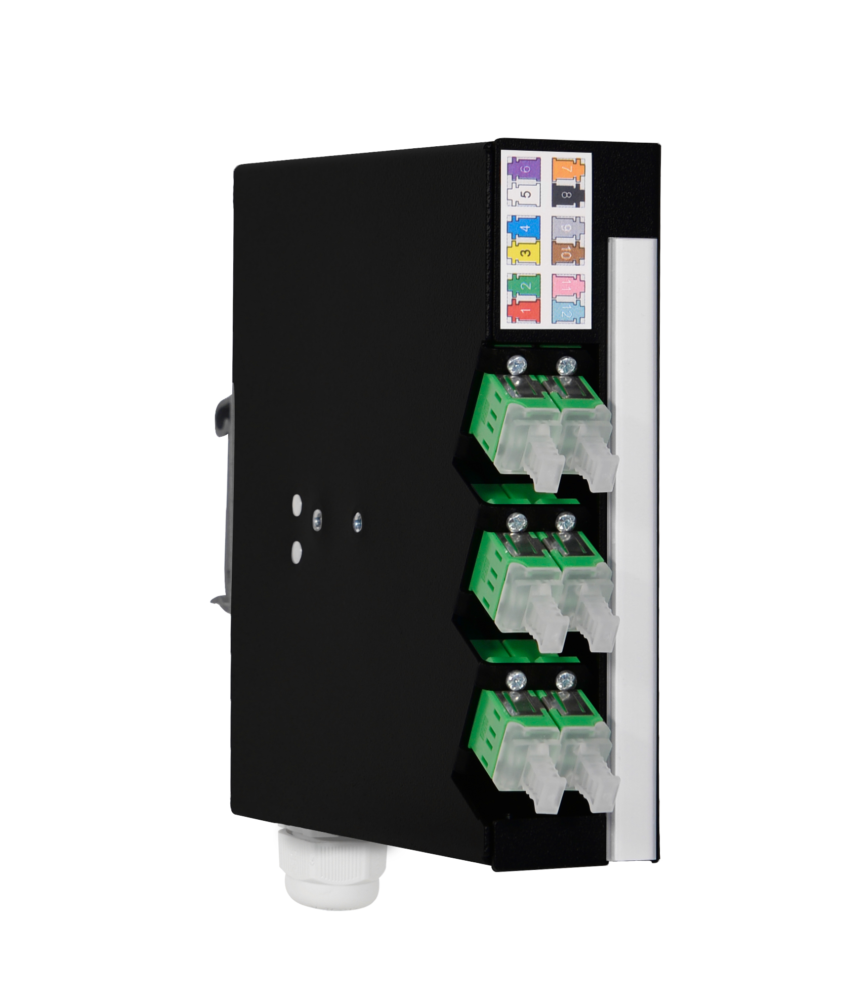 Hutschienen Box mini, Stahl, 2 x LSH / E2000®APC FBW, 9/125µm