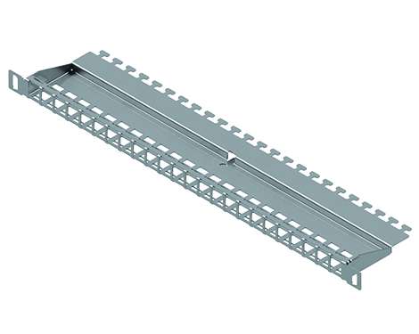 preLink®/fixLink® Panel 19´´ 0,5HE, 24 x Keystone, Edelstahl