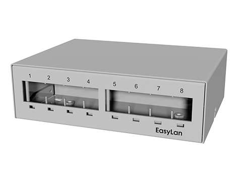 preLink®/fixLink® Aufbau-Consolidation Point Panel 8 x Keystone, grau