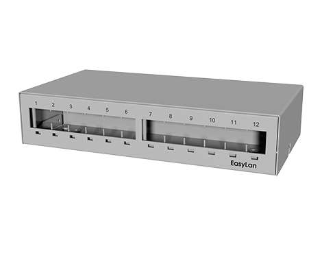 preLink®/fixLink® Aufbau-Consolidation Point Panel 12 x Keystone, grau
