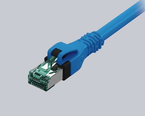 DualBoot Push-Pull Patchkabel RJ45, Kat.6A ISO/IEC, S/FTP, blau, 2.5m