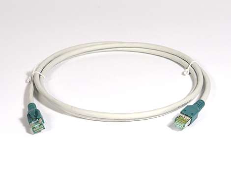 FlexBoot Patchkabel RJ45, Kat.6A ISO/IEC, S/FTP, grau/grün, 1.5m