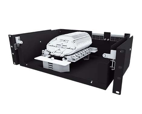 H.D.S. Spleissverteilerbox, 19´ 3HE, 24 Spleisskassetten, schwarz
