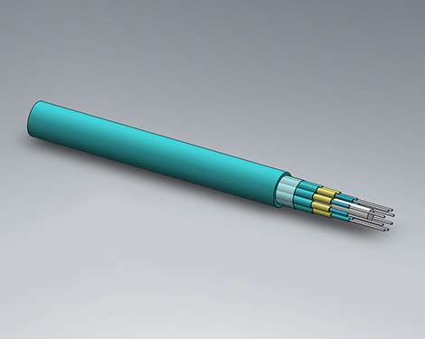 H&S Breakout, 2.0mm, 8x1, 50/125µm OM3, Cca, türkis