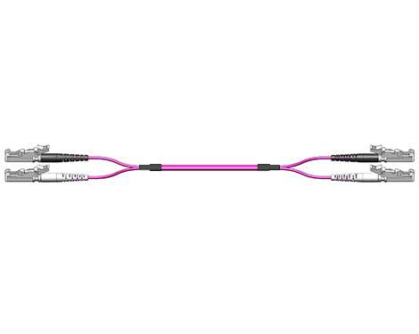 Patchkabel Fig.0, 2.0mm, E2000PC-E2000PC, 50/125µm OM4, 0.5m