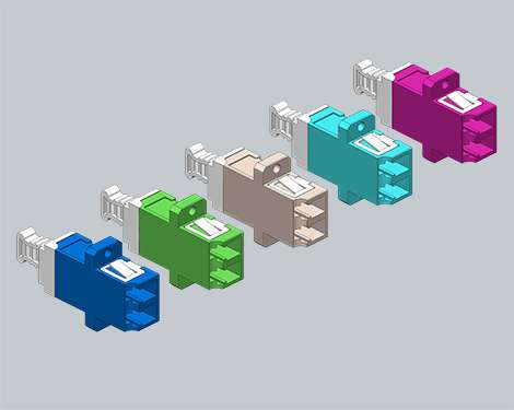 Kupplung LCPC, SM, duplex, blau, mit Flansch + Gewinde