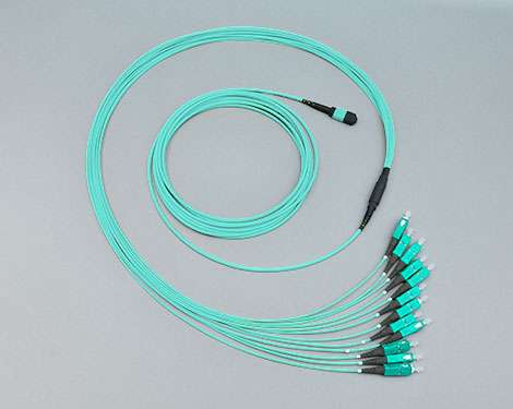 Fanout, MTP®/MPO female-8xSCPC, 50/125µm OM3, 5.0m